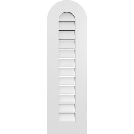 Ekena Millwork Round Top Surface Mount PVC Gable Vent: Functional, w/ 3-1/2"W x 1"P Standard Frame, 12"W x 40"H GVPRT12X4001SF